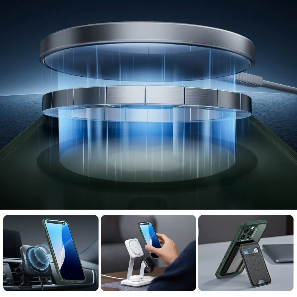 Apple iPhone 16 Pro vāciņš zaļš ESR CLASSIC PRO SET HALOLOCK MAGSAFE