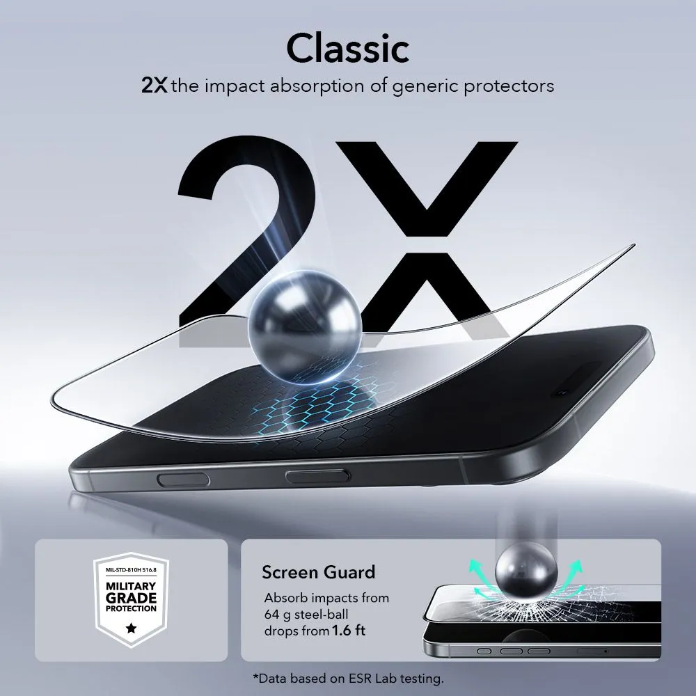 Apple iPhone 16 Pro panssarilasi  ESR ULTRAFIT TEMPERED GLASS 2-PACK