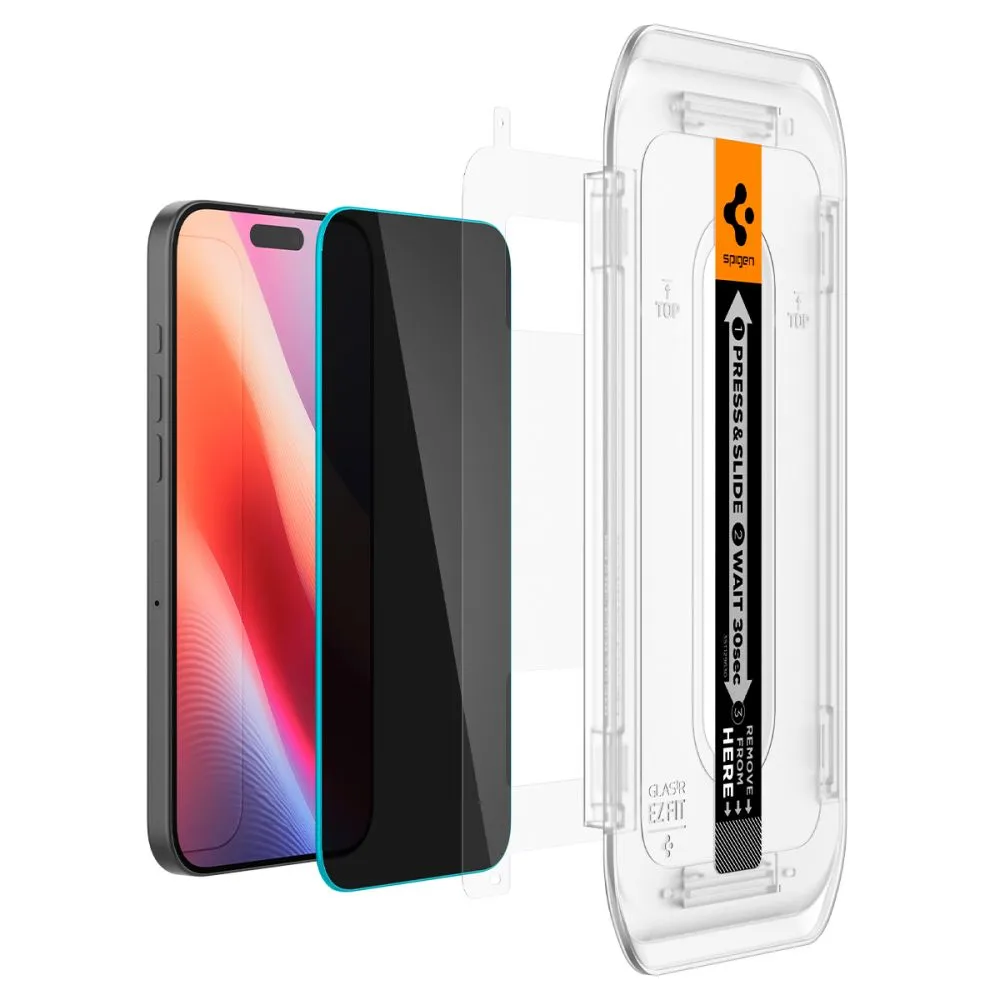 Apple iPhone 16 Pro panssarilasi  SPIGEN GLAS.TR ”EZ FIT” PRIVACY 2-PACK