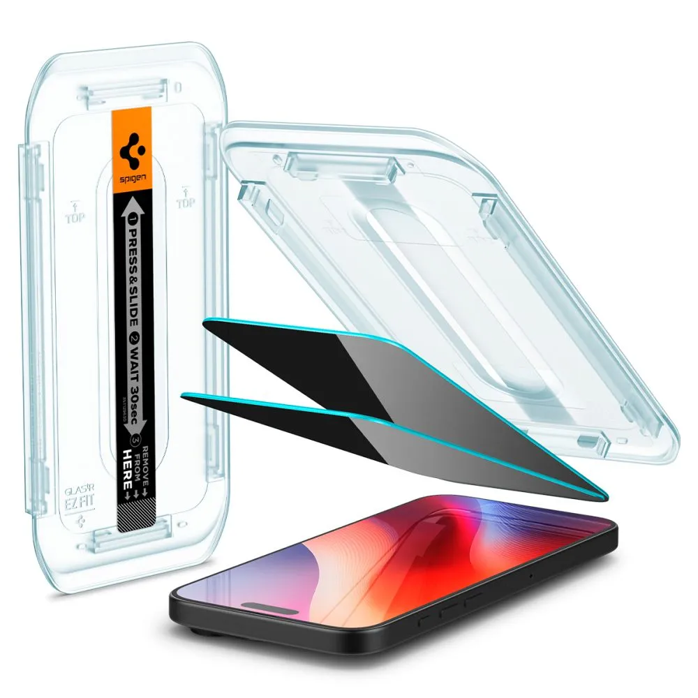 Apple iPhone 16 Pro panssarilasi  SPIGEN GLAS.TR ”EZ FIT” PRIVACY 2-PACK