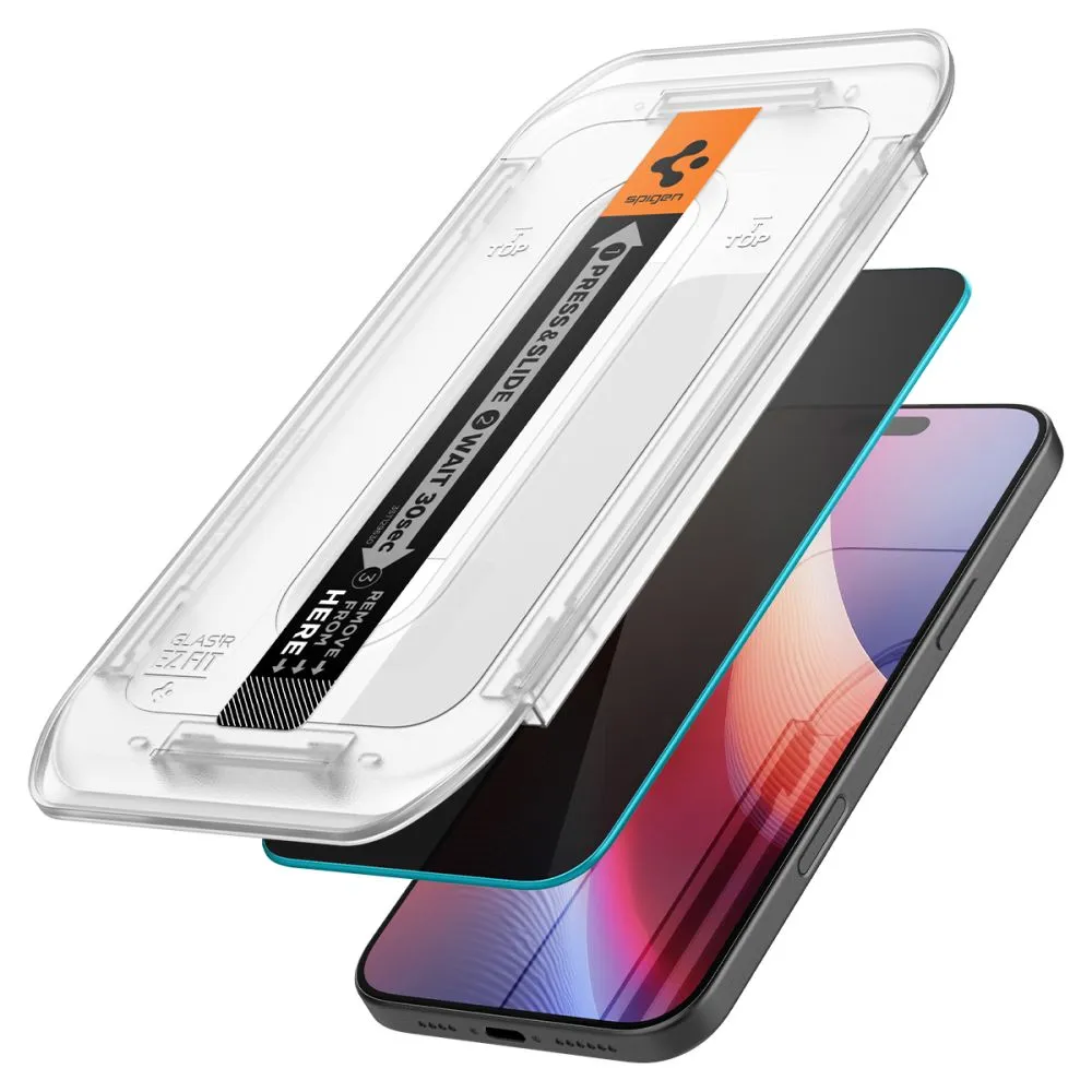 Apple iPhone 16 Pro panssarilasi  SPIGEN GLAS.TR ”EZ FIT” PRIVACY 2-PACK