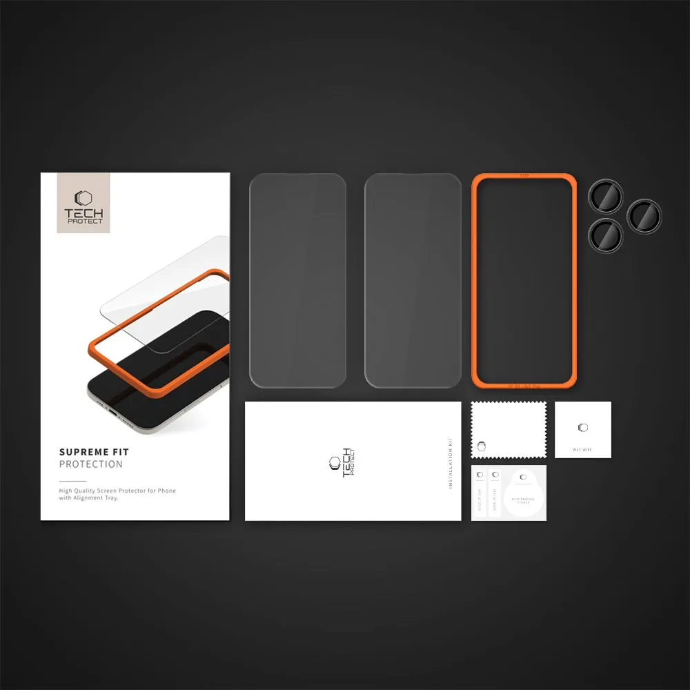 Apple iPhone 16 Pro panssarilasi  TECH-PROTECT SUPREME SET 3-PACK