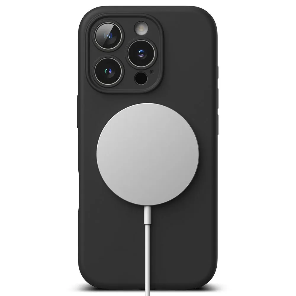 Apple iPhone 16 Pro vāciņš melns RINGKE SILICONE MAGNETIC MAGSAFE