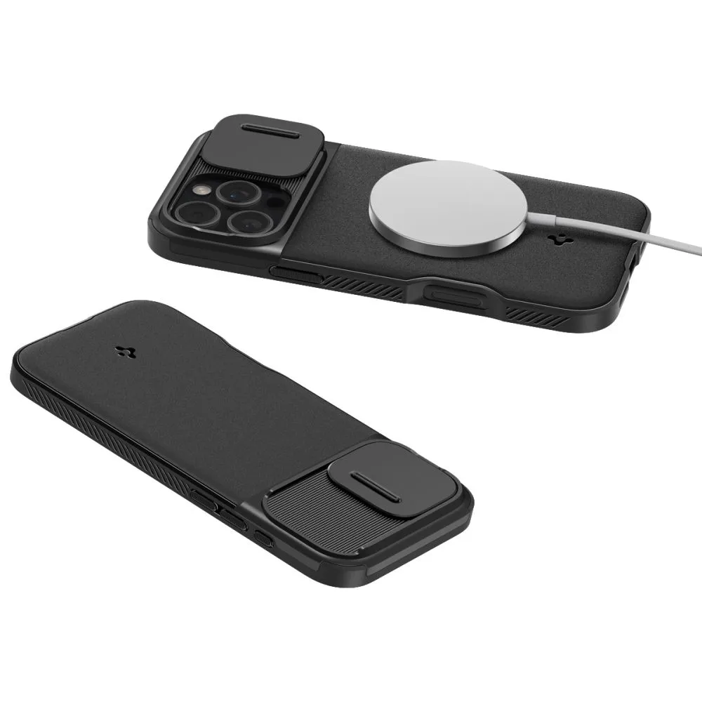 Apple iPhone 16 Pro vāciņš melns SPIGEN OPTIK ARMOR MAG MAGSAFE