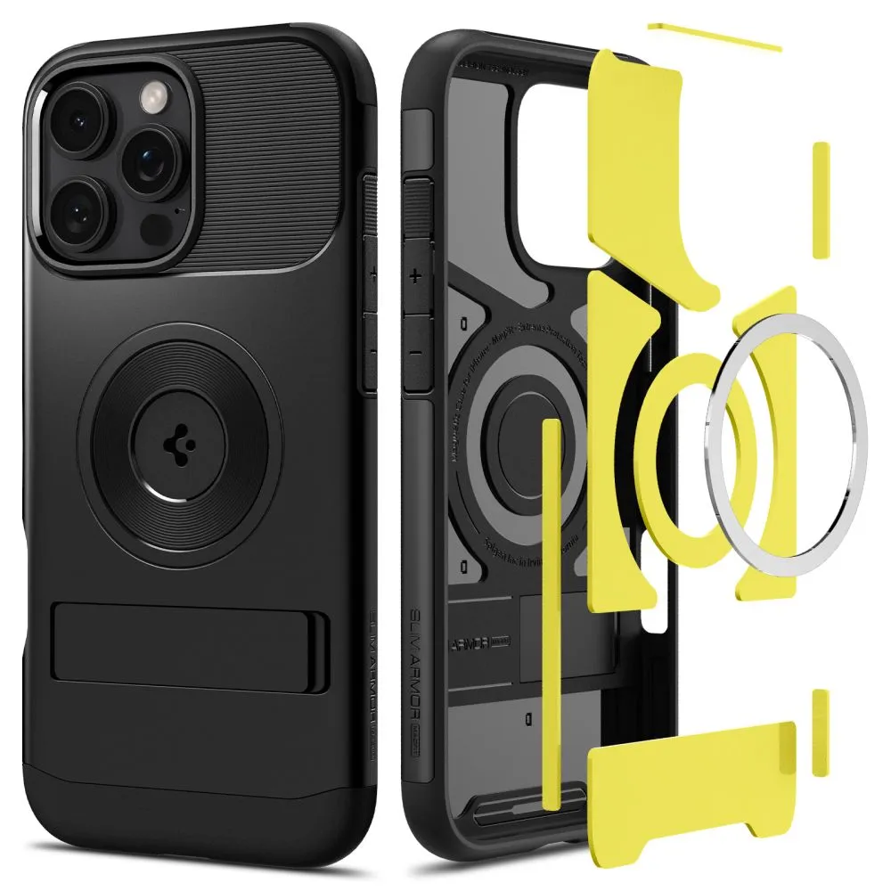 Apple iPhone 16 Pro vāciņš melns SPIGEN SLIM ARMOR MAG MAGSAFE