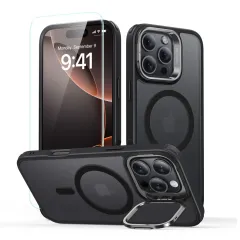 iPhone iPhone 16 Pro vāciņš ESR CLASSIC HYBRID KICKSTAND HALOLOCK MAGSAFE & TEMPERED GLASS Apple iPhone 16 Pro