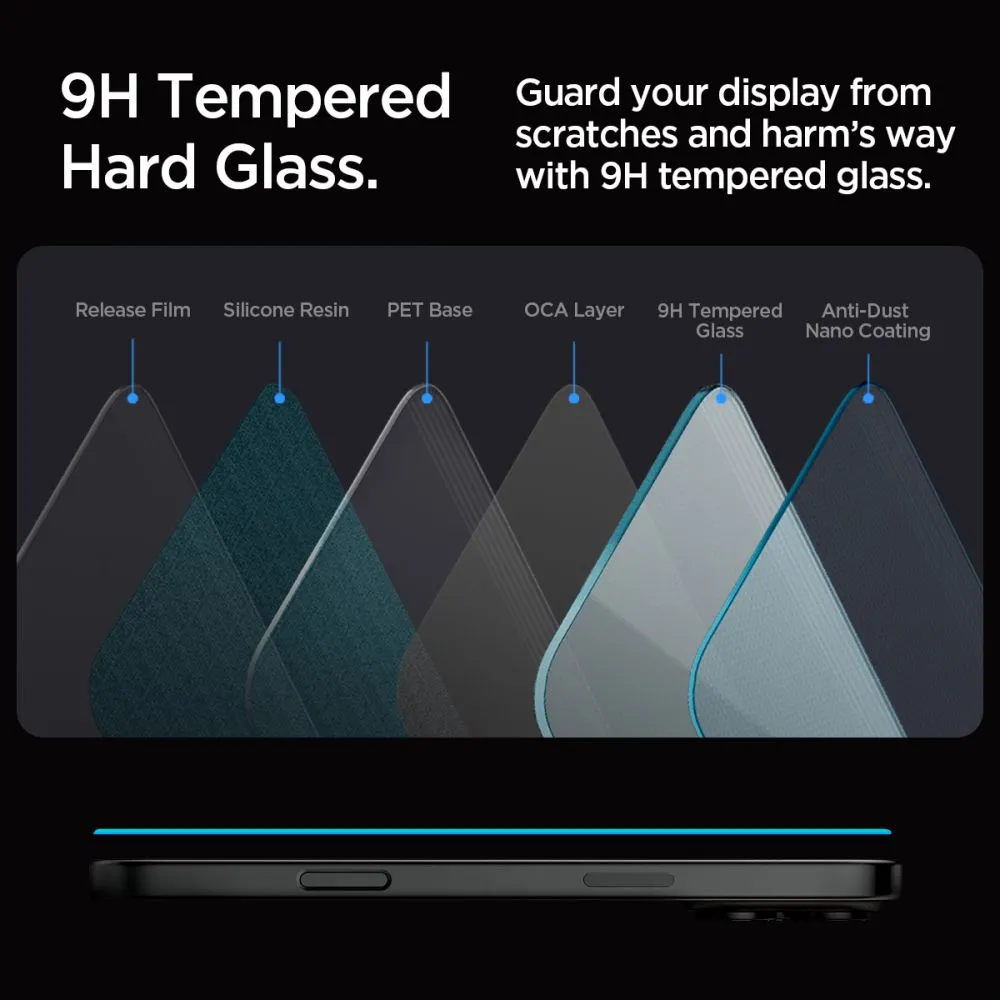Apple iPhone 16 Pro Max aizsargstikls  SPIGEN GLAS.TR ”EZ FIT” 2-PACK