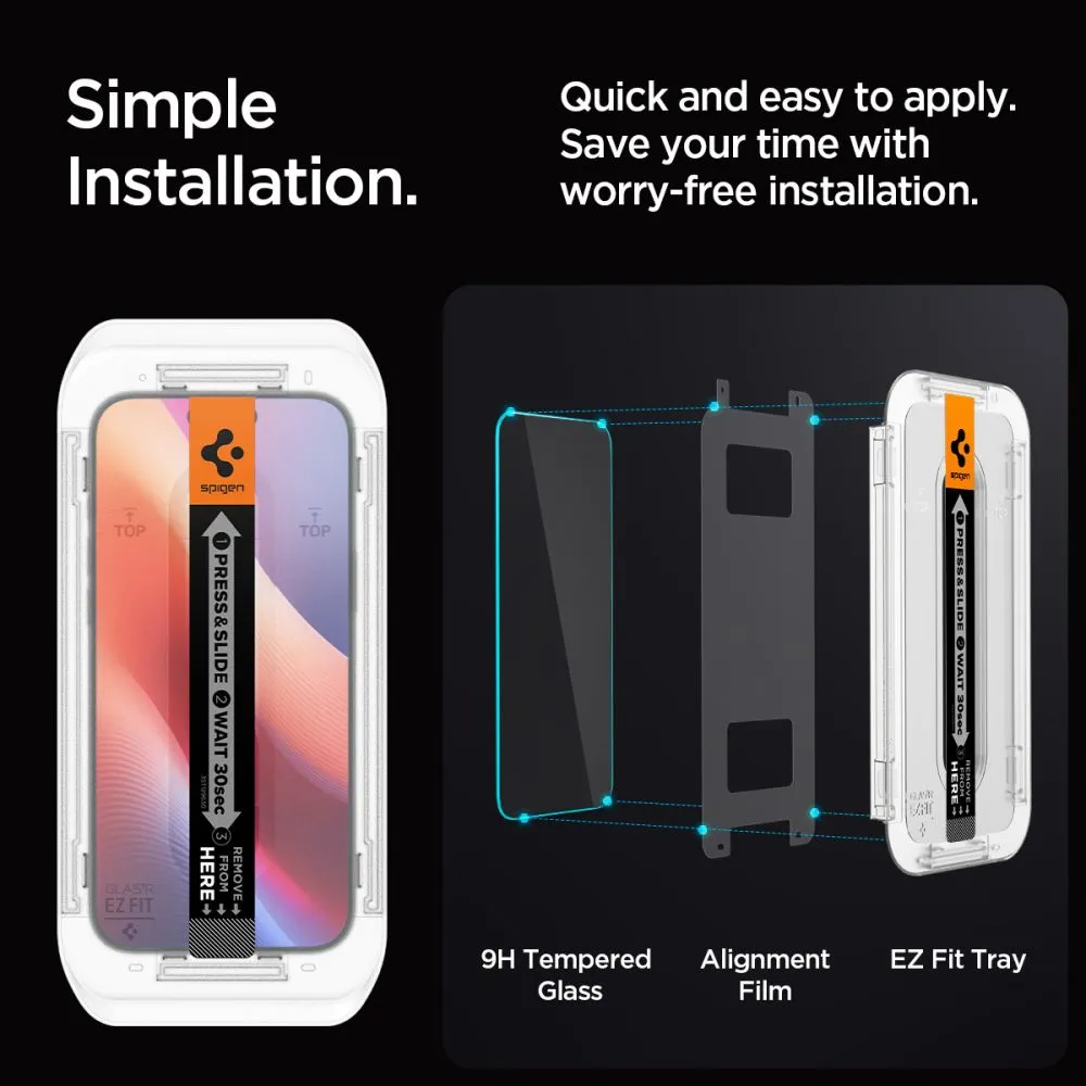 Apple iPhone 16 Pro Max aizsargstikls  SPIGEN GLAS.TR ”EZ FIT” PRIVACY 2-PACK
