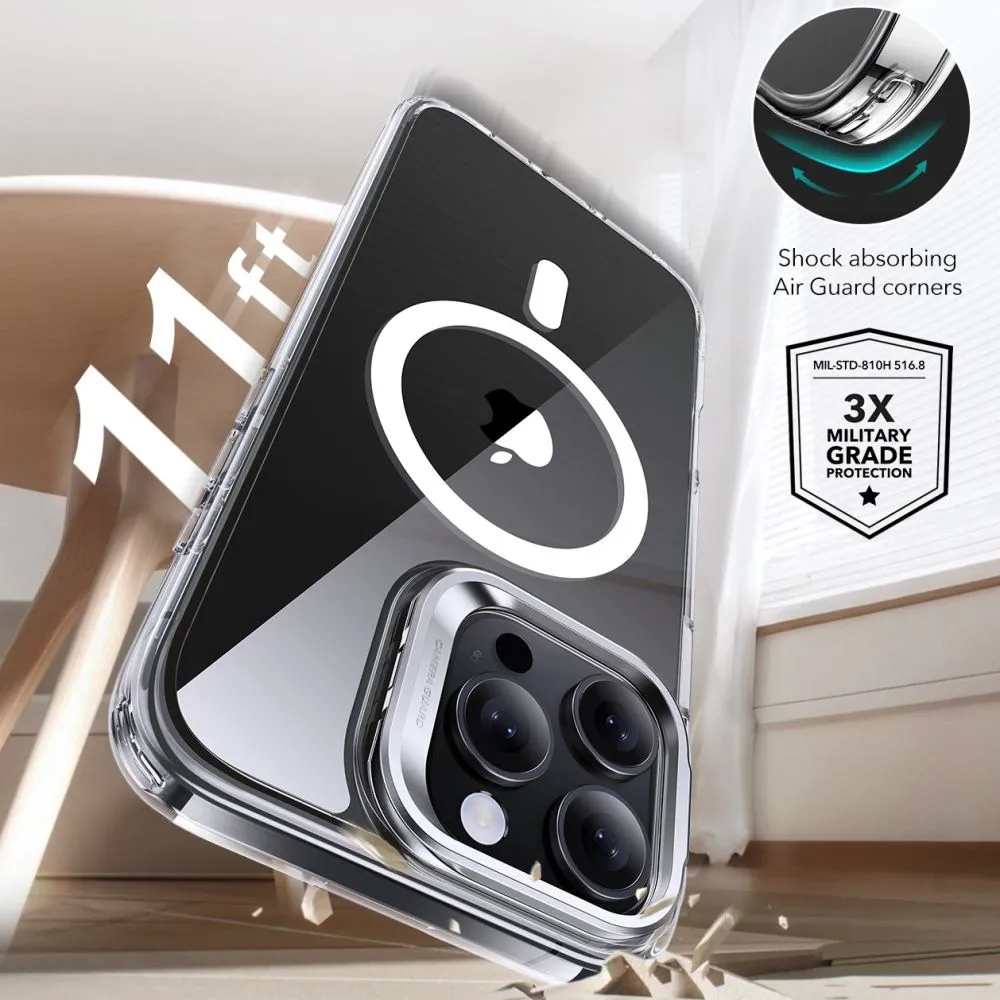 Apple iPhone 16 Pro Max чехол прозрачный ESR CLASSIC HYBRID KICKSTAND HALOLOCK MAGSAFE & TEMPERED GLASS