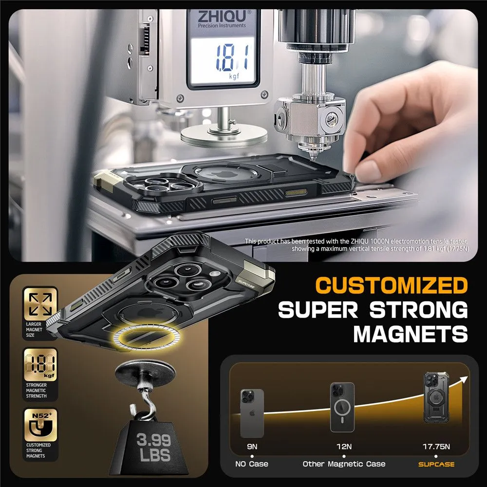 Apple iPhone 16 Pro Max vāciņš melns SUPCASE UB GRIP MAG MAGSAFE