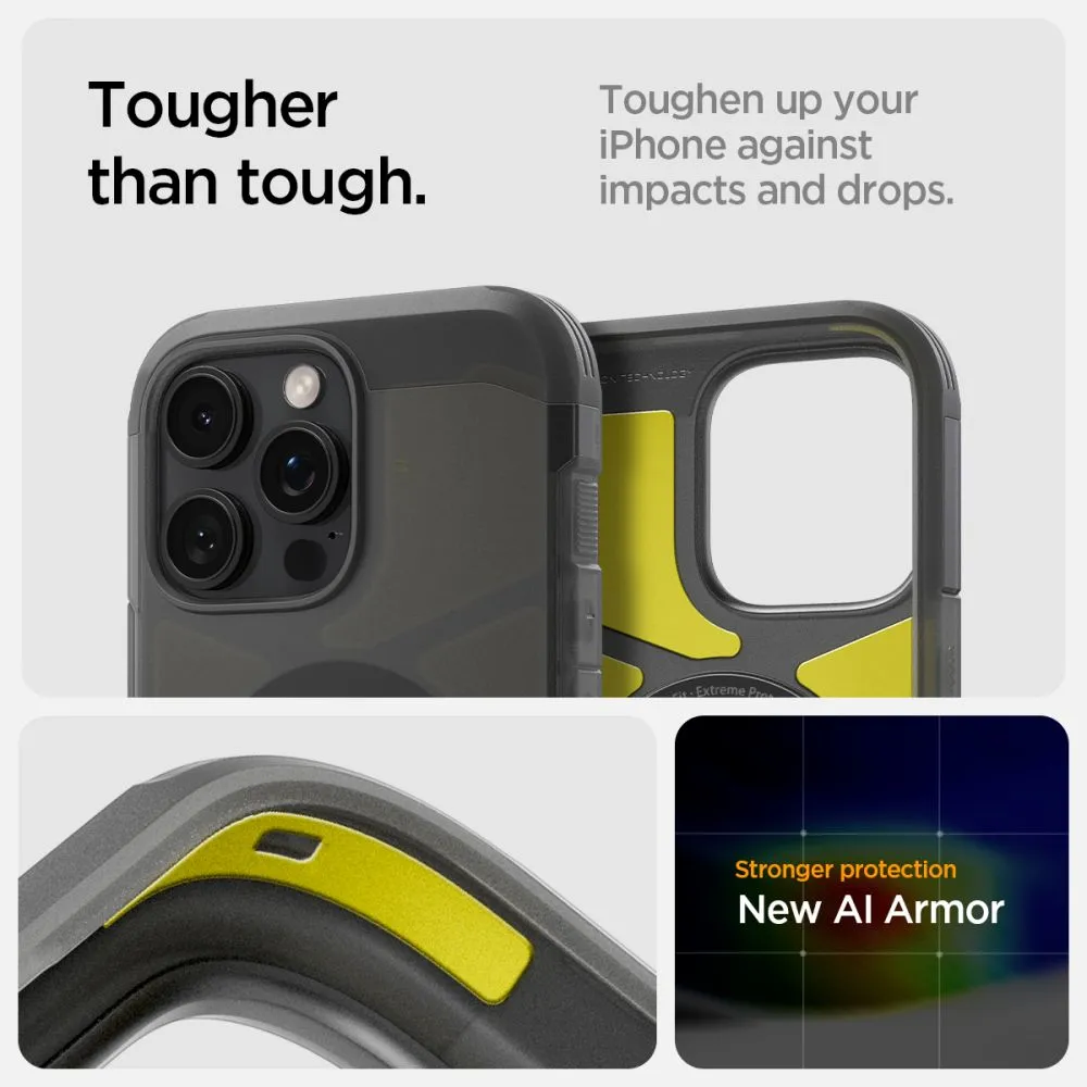 Apple iPhone 16 Pro Max dėklas Juoda SPIGEN TOUGH ARMOR MAG MAGSAFE