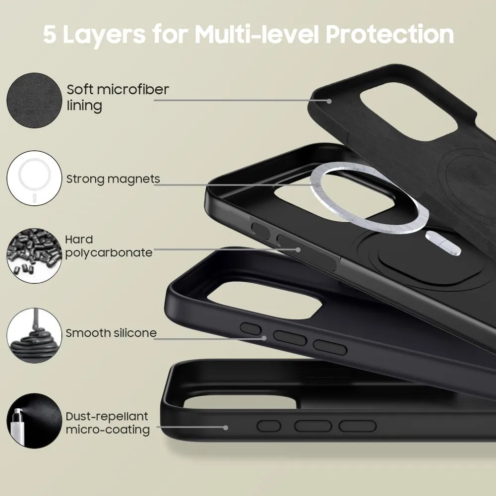 Apple iPhone 16 Pro Max dėklas Juoda TECH-PROTECT SILICONE MAGSAFE