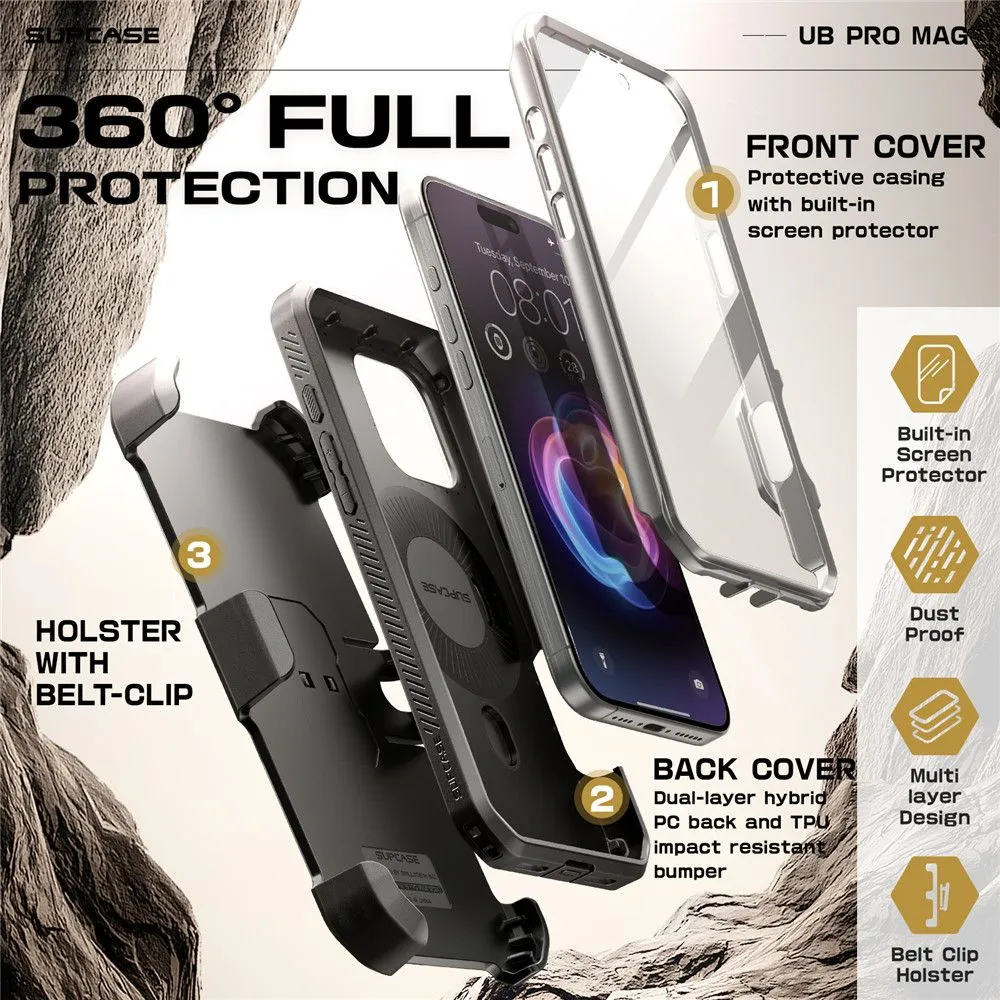 Apple iPhone 16 Pro Max vāciņš pelēks SUPCASE UB PRO MAG MAGSAFE