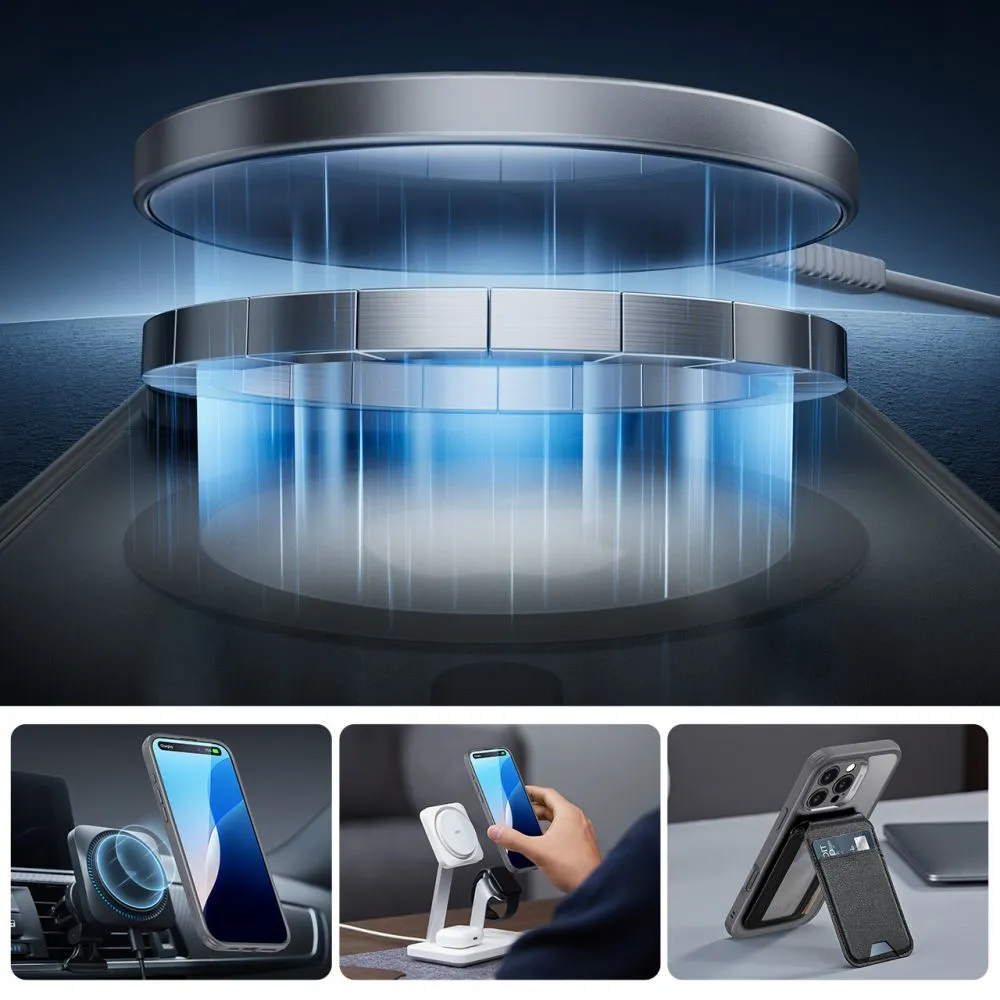 Apple iPhone 16 Pro Max vāciņš pelēks ESR CLASSIC PRO SET HALOLOCK MAGSAFE