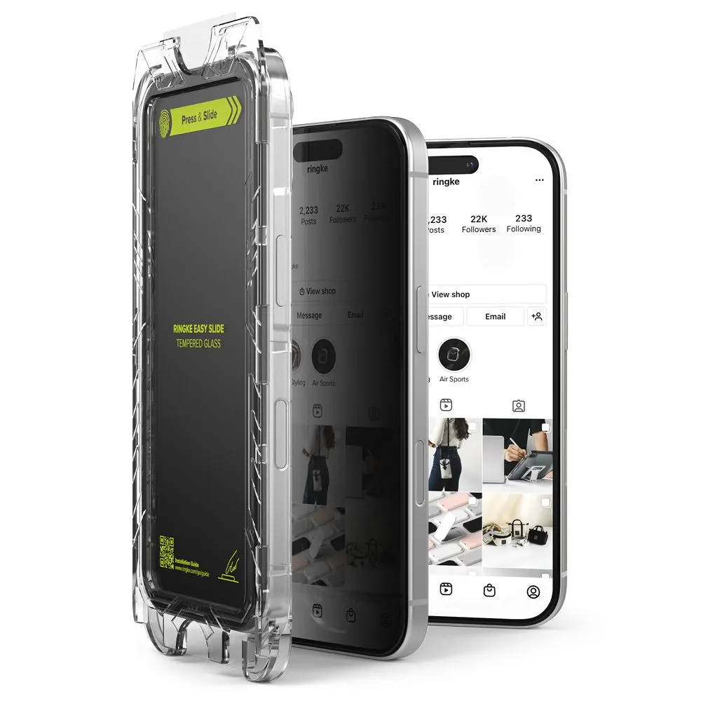 Apple iPhone 16 Pro Max aizsargstikls  RINGKE EASY SLIDE PRIVACY 2-PACK