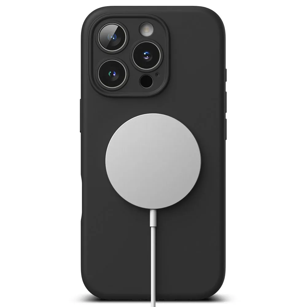 Apple iPhone 16 Pro Max vāciņš melns RINGKE SILICONE MAGNETIC MAGSAFE