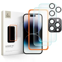 iPhone iPhone 16 Pro Max aizsargstikls TECH-PROTECT SUPREME SET 3-PACK Apple iPhone 16 Pro Max