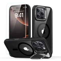 iPhone iPhone 16 Pro Max vāciņš ESR CLASSIC HYBRID KICKSTAND HALOLOCK MAGSAFE & TEMPERED GLASS Apple iPhone 16 Pro Max