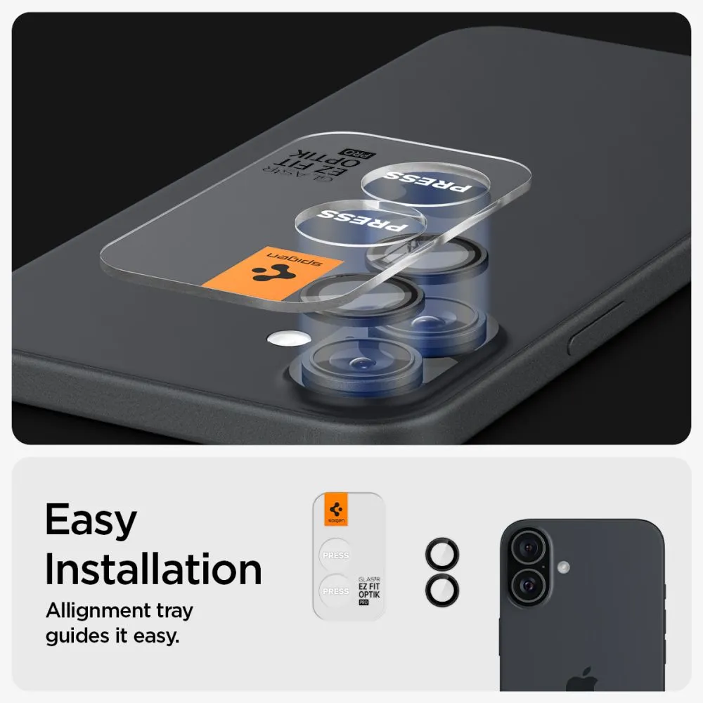 Apple iPhone 16 Plus apsauginis stiklas  SPIGEN OPTIK PRO GLAS.TR ”EZ FIT” CAMERA PROTECTOR 2-PACK