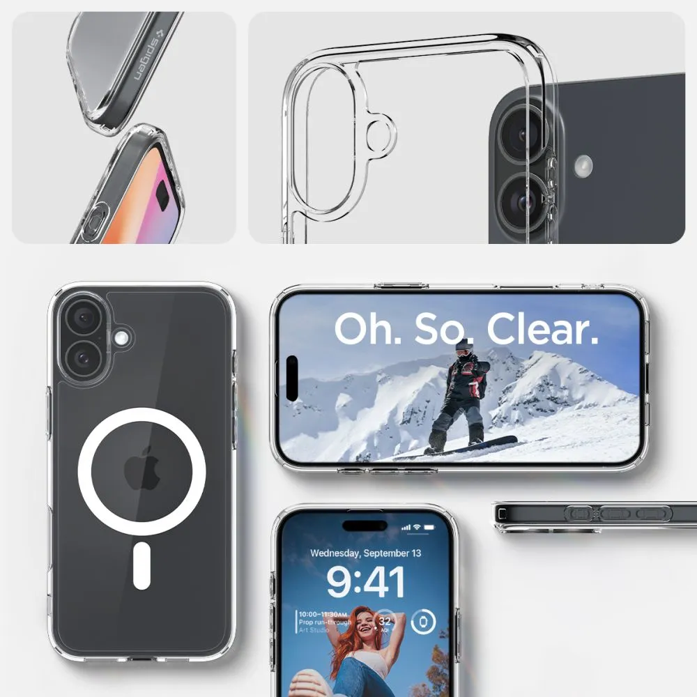 Apple iPhone 16 Plus suojakuori läpinäkyvä SPIGEN ULTRA HYBRID MAG MAGSAFE