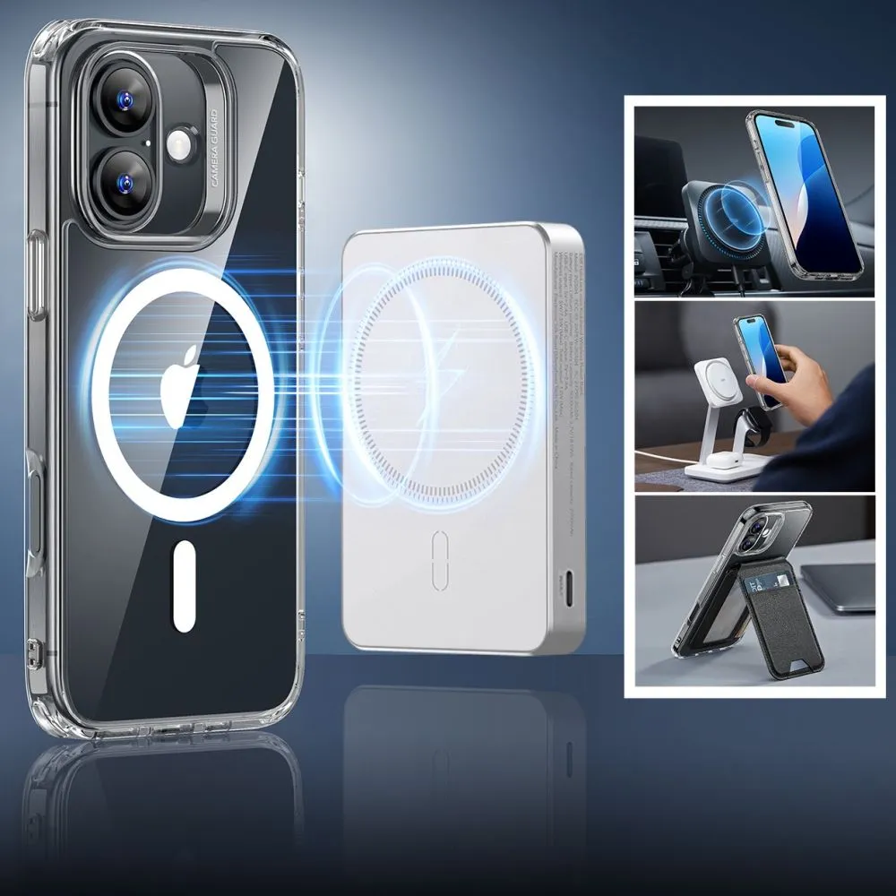 Apple iPhone 16 Plus suojakuori läpinäkyvä ESR CLASSIC HYBRID HALOLOCK MAGSAFE & TEMPERED GLASS