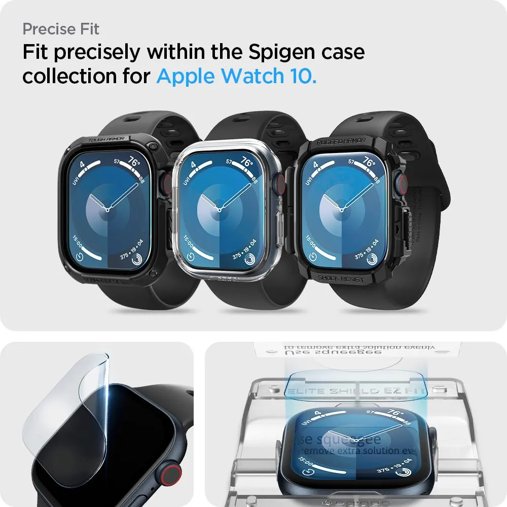 Apple Watch 10 / 11 Tempered glass  SPIGEN ELITE SHIELD ”EZ FIT” 2-PACK (46 MM)