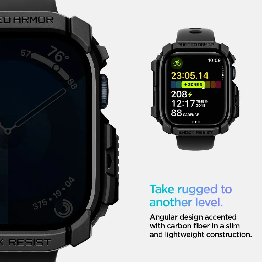 Apple Watch 10 / 11 skal, fodral svart SPIGEN RUGGED ARMOR (42 MM)