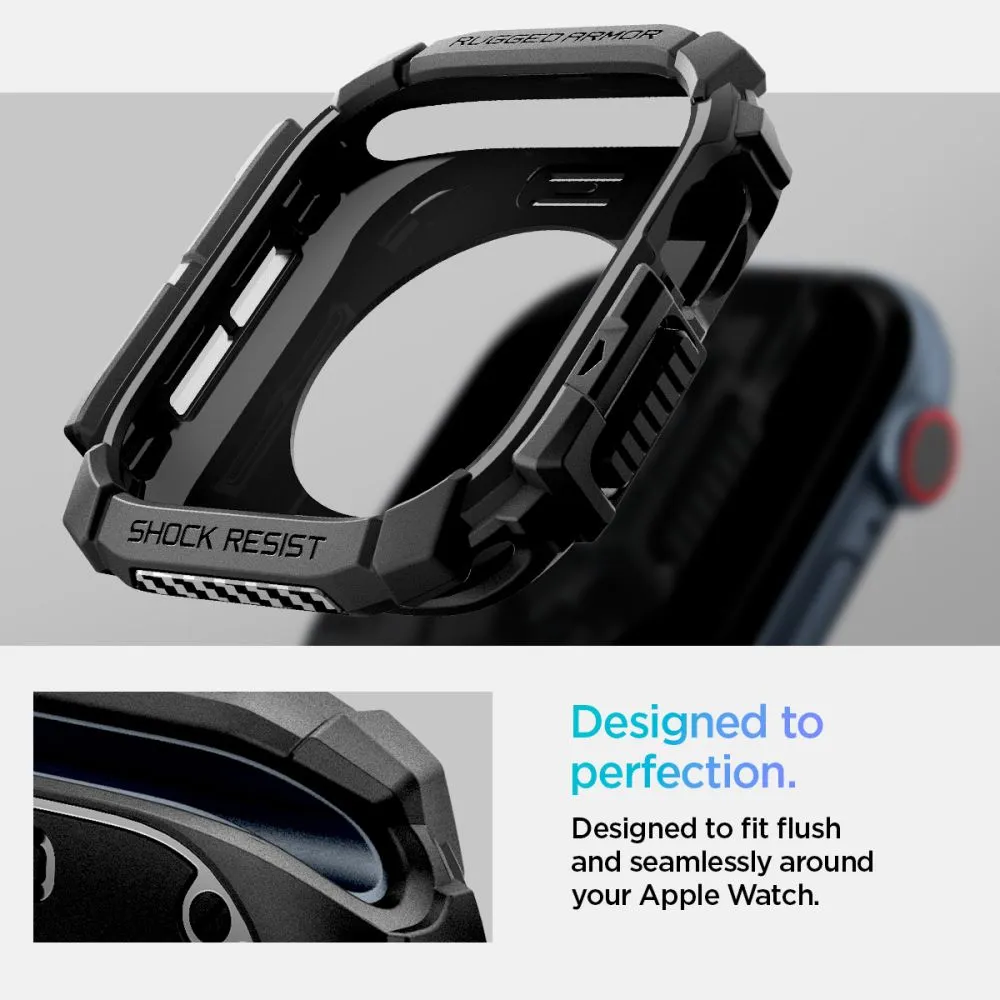Apple Watch 10 / 11 skal, fodral svart SPIGEN RUGGED ARMOR (42 MM)