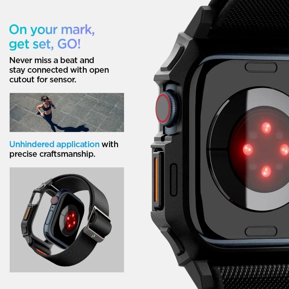 Apple Watch 10 / 11 skal, fodral svart SPIGEN LITE FIT ”PRO” (46 MM)