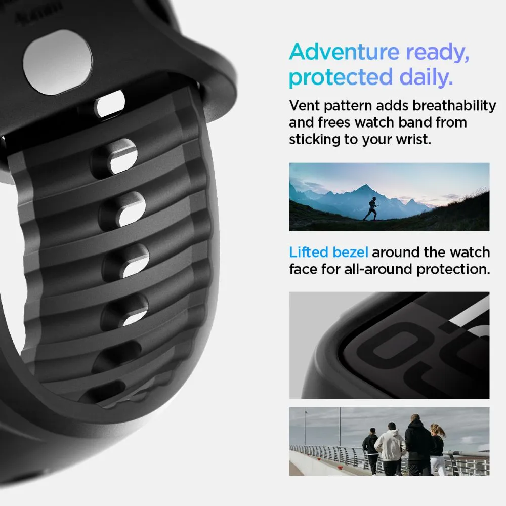 Apple Watch 10 / 11 skal, fodral svart SPIGEN LIQUID AIR PRO (46 MM)