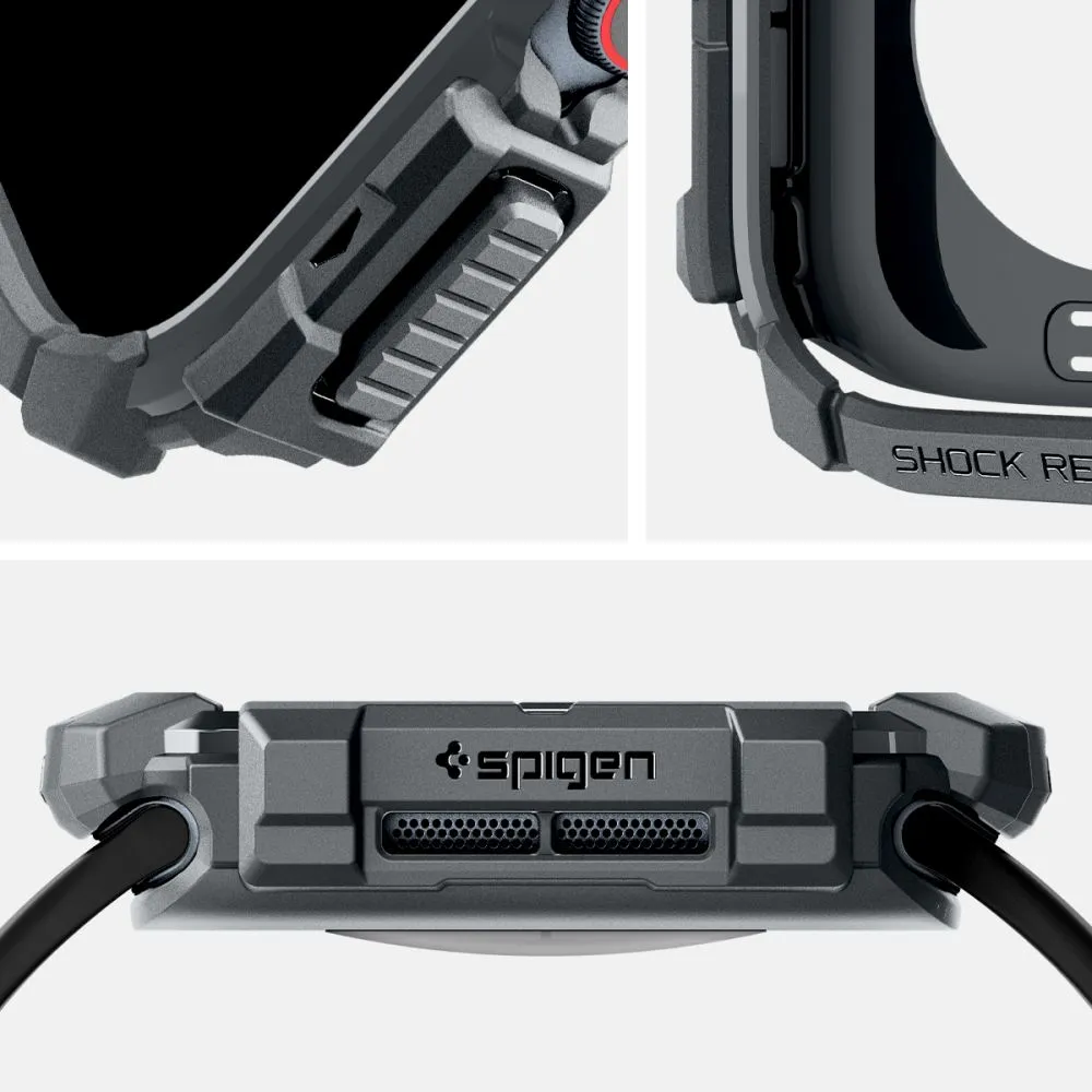 Apple Watch 10 / 11 skal, fodral grå SPIGEN RUGGED ARMOR  (46 MM)