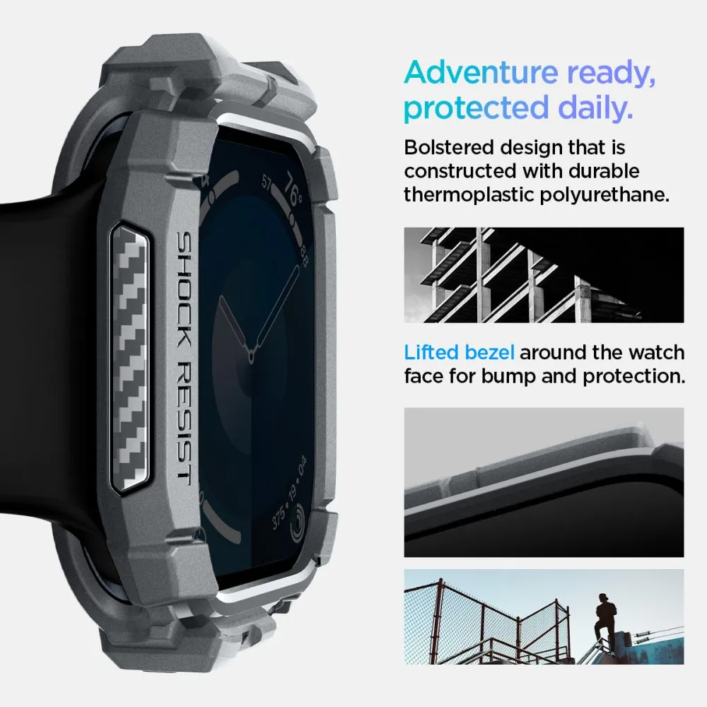 Apple Watch 10 / 11 skal, fodral grå SPIGEN RUGGED ARMOR  (46 MM)