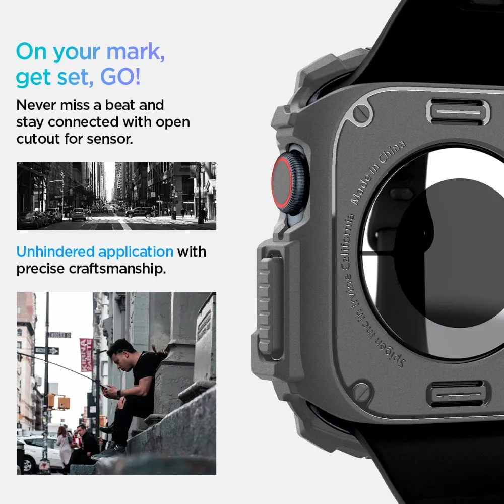 Apple Watch 10 / 11 skal, fodral grå SPIGEN RUGGED ARMOR  (46 MM)