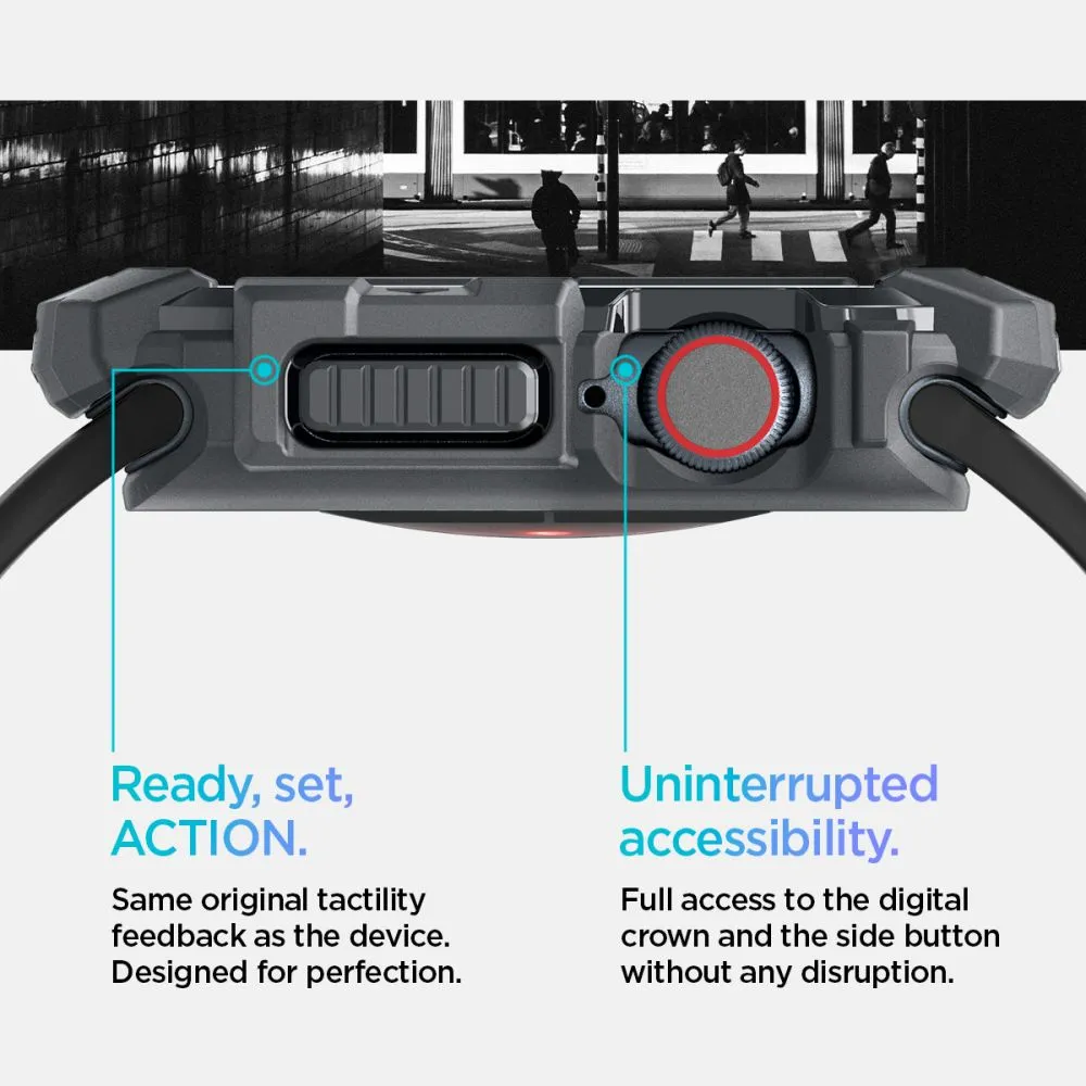 Apple Watch 10 / 11 skal, fodral grå SPIGEN RUGGED ARMOR  (46 MM)