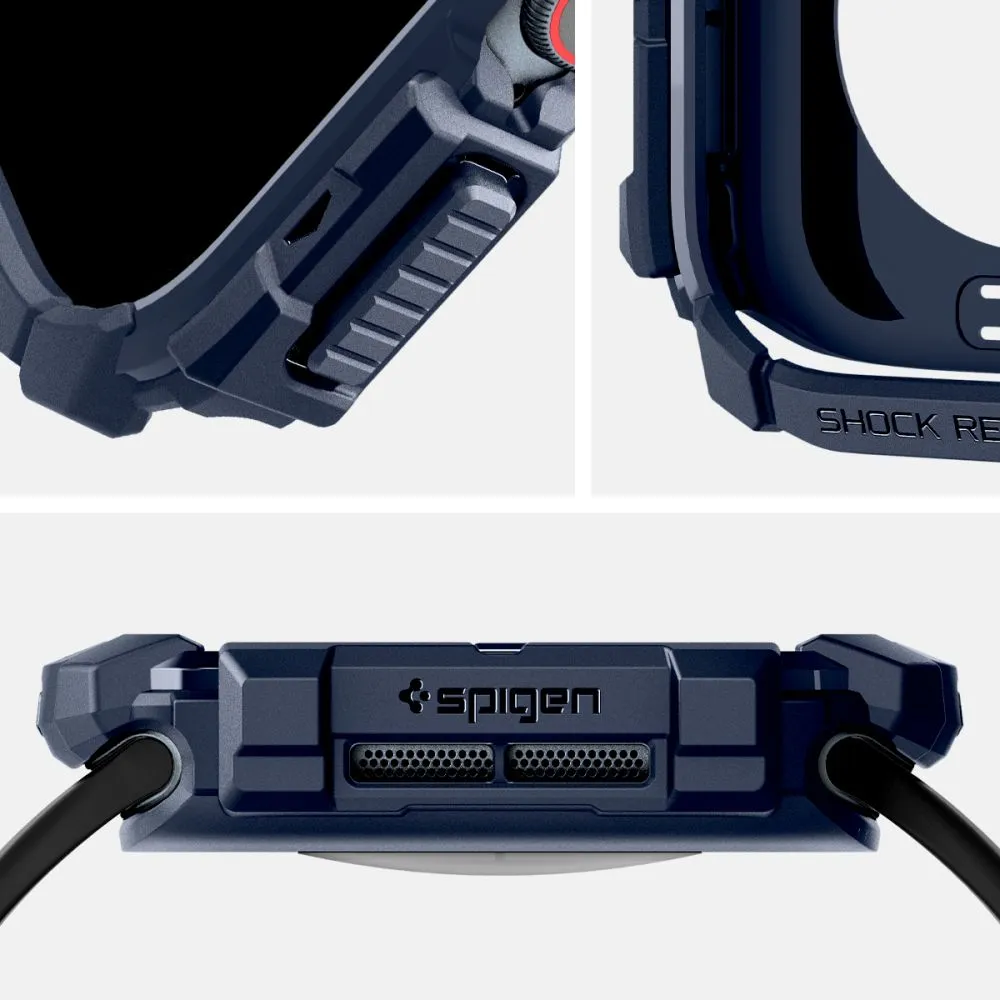 Apple Watch 10 / 11 skal, fodral blå SPIGEN RUGGED ARMOR  (46 MM)