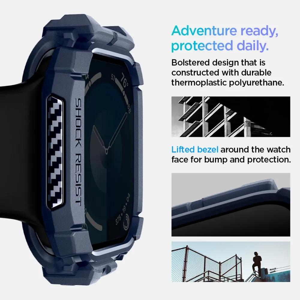 Apple Watch 10 / 11 skal, fodral blå SPIGEN RUGGED ARMOR  (46 MM)