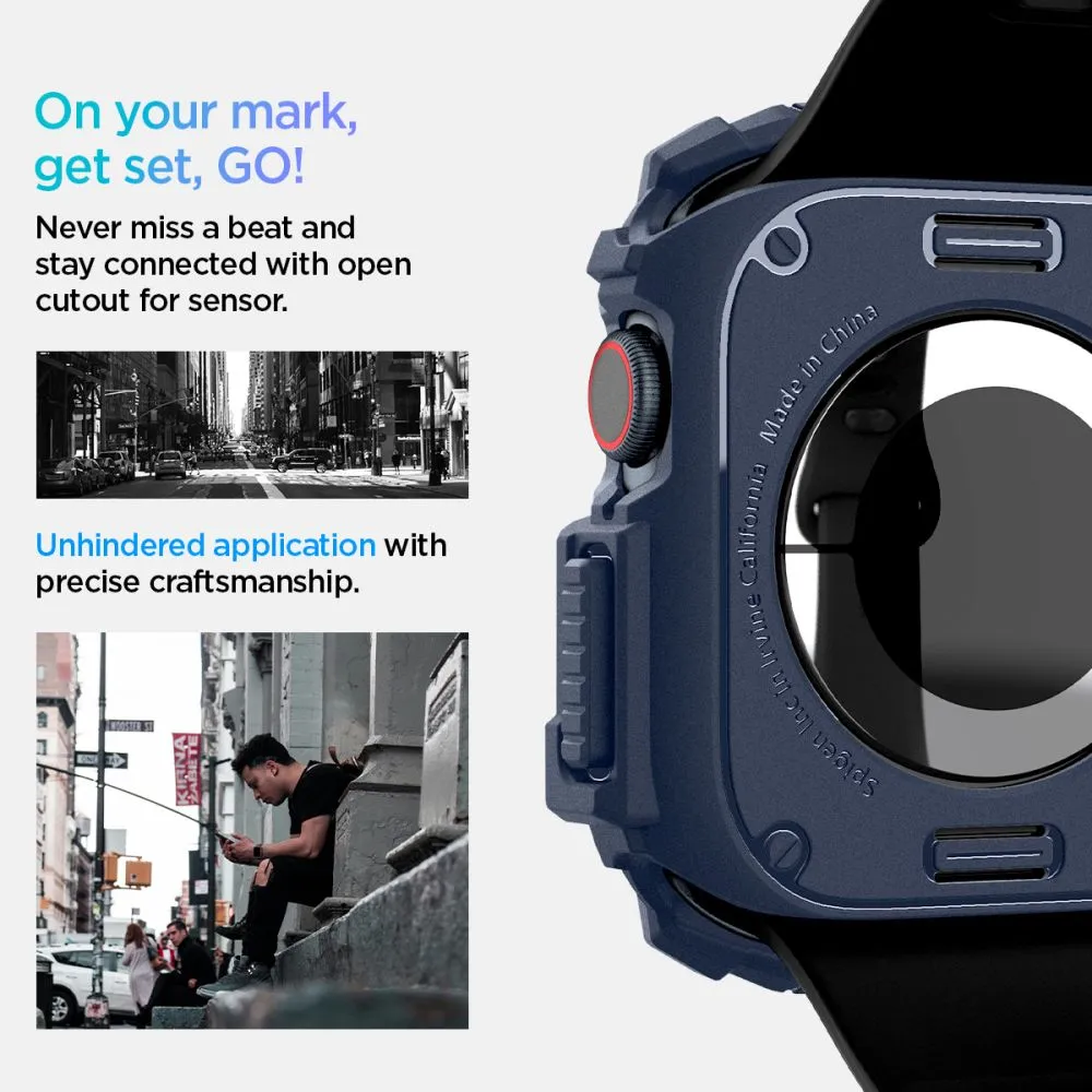 Apple Watch 10 / 11 skal, fodral blå SPIGEN RUGGED ARMOR  (46 MM)