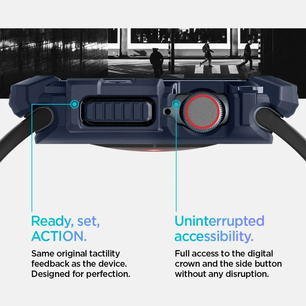 Apple Watch 10 / 11 skal, fodral blå SPIGEN RUGGED ARMOR  (46 MM)