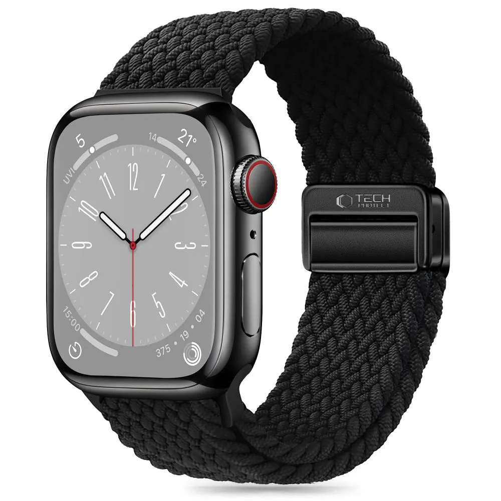 Apple Watch 10 / 11 skal, fodral svart TECH-PROTECT NYLONMAG (42 MM)