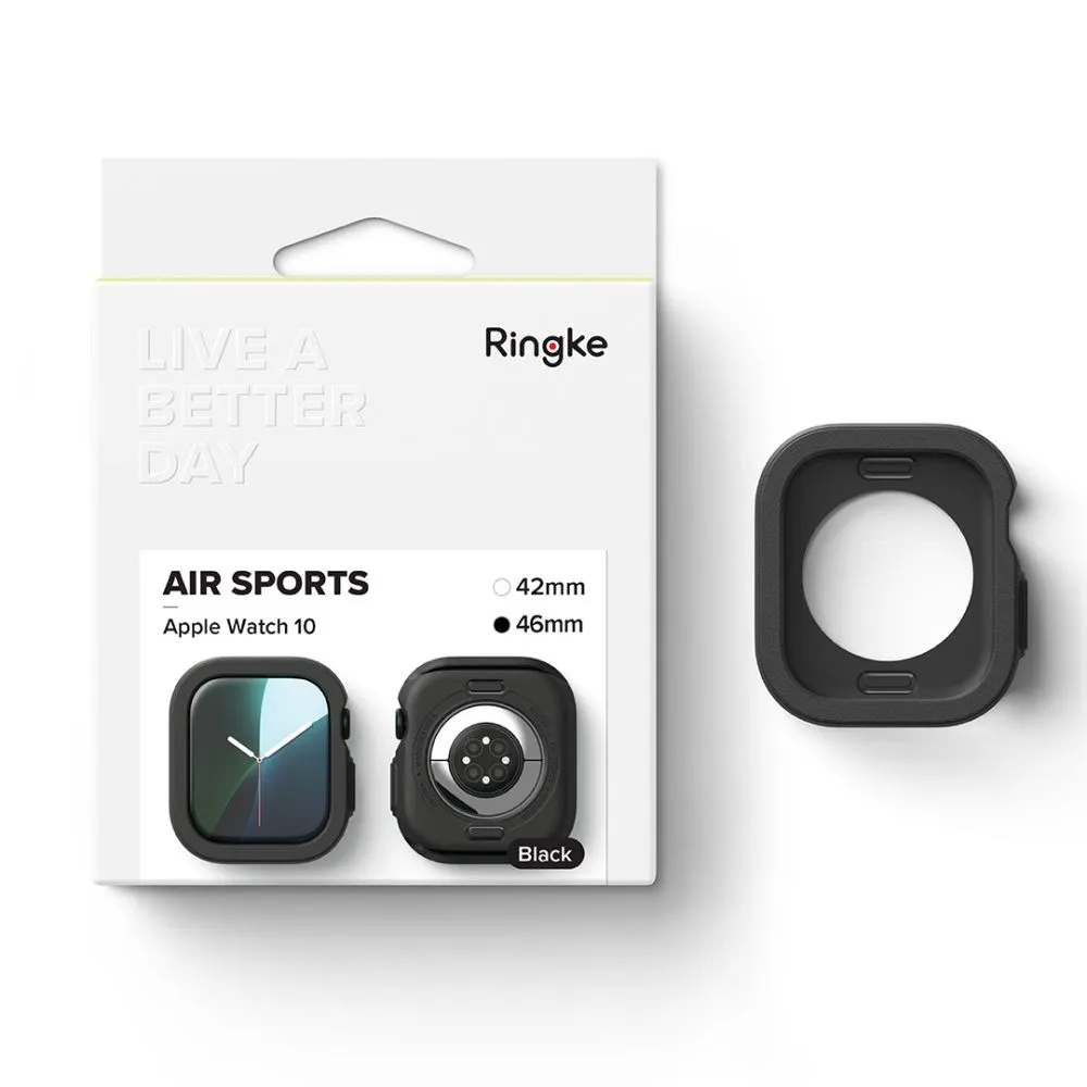 Apple Watch 10 / 11 skal, fodral svart RINGKE AIR (46 MM)