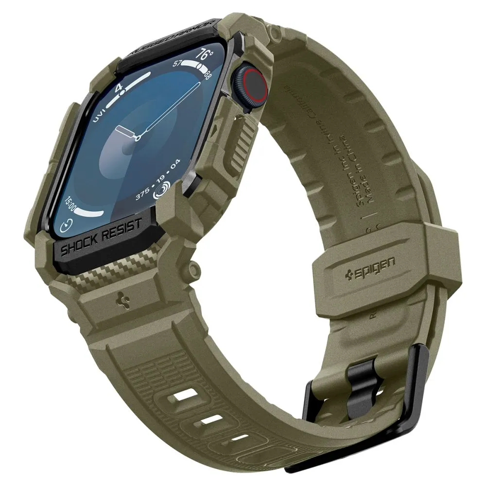 Apple Watch 10 / 11 skal, fodral grön SPIGEN RUGGED ARMOR ”PRO” (46 MM)