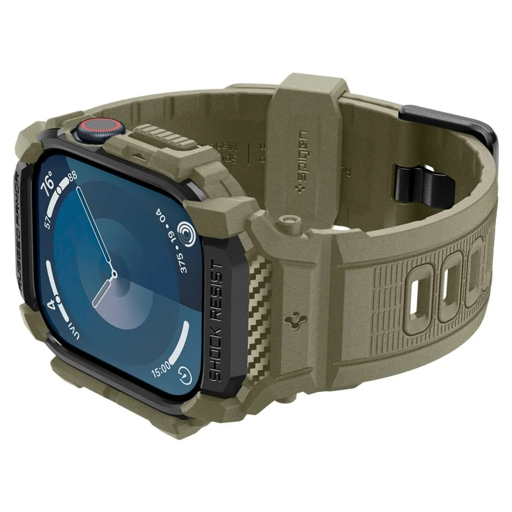 Apple Watch 10 / 11 skal, fodral grön SPIGEN RUGGED ARMOR ”PRO” (46 MM)