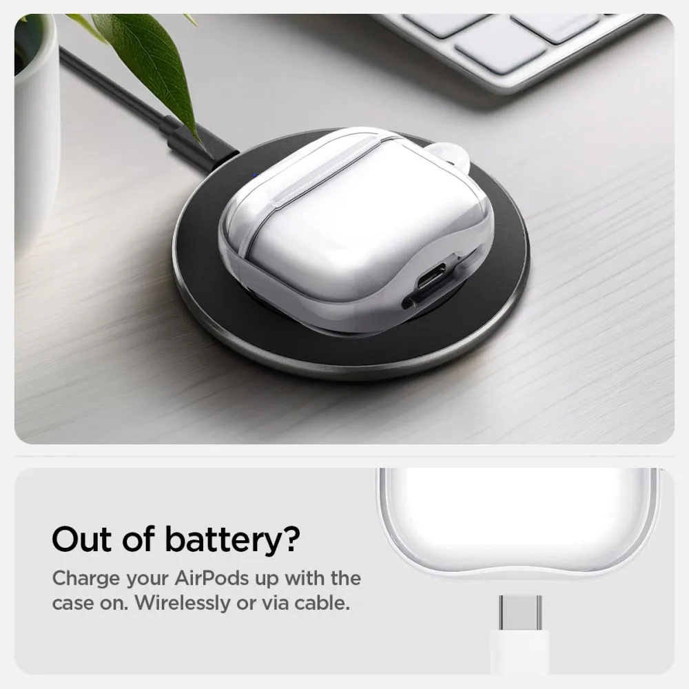 Apple AirPods 4 skal, fodral vit SPIGEN ULTRA HYBRID