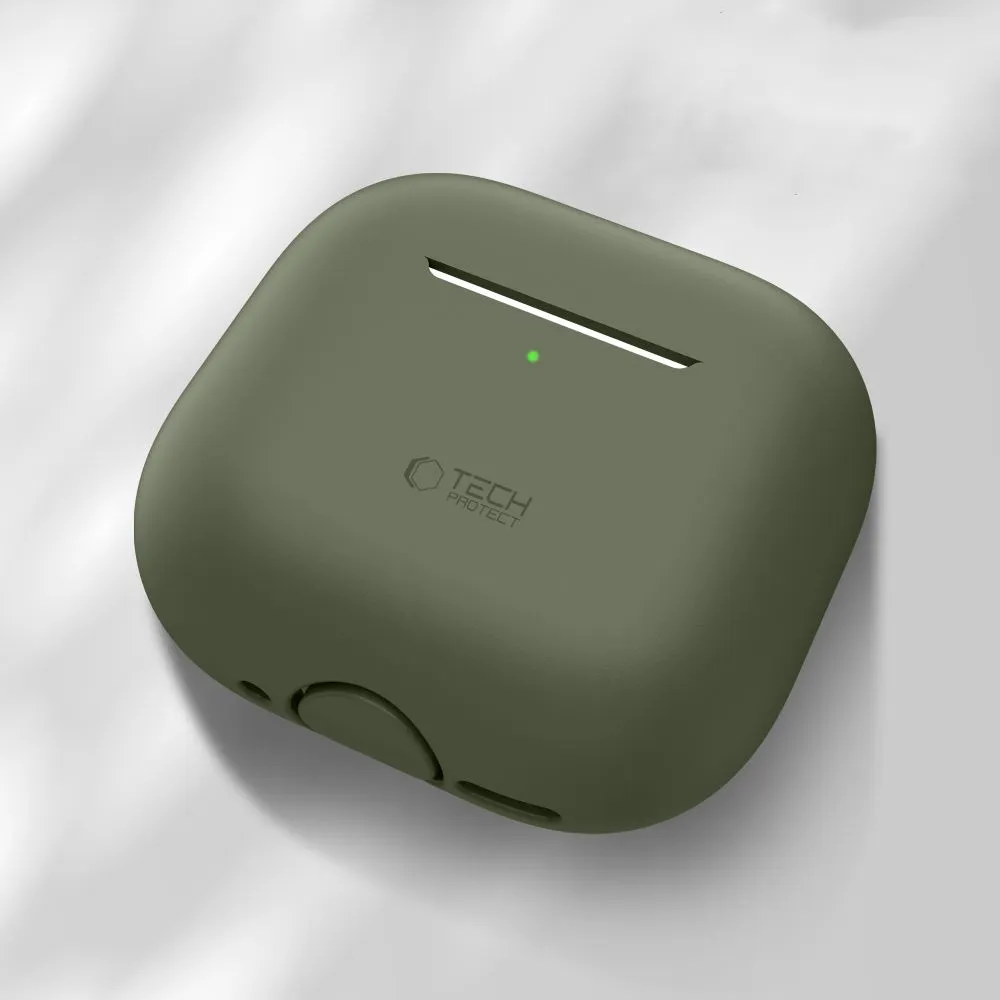 Apple AirPods 4 чехол для телефона зеленый TECH-PROTECT SILICONE
