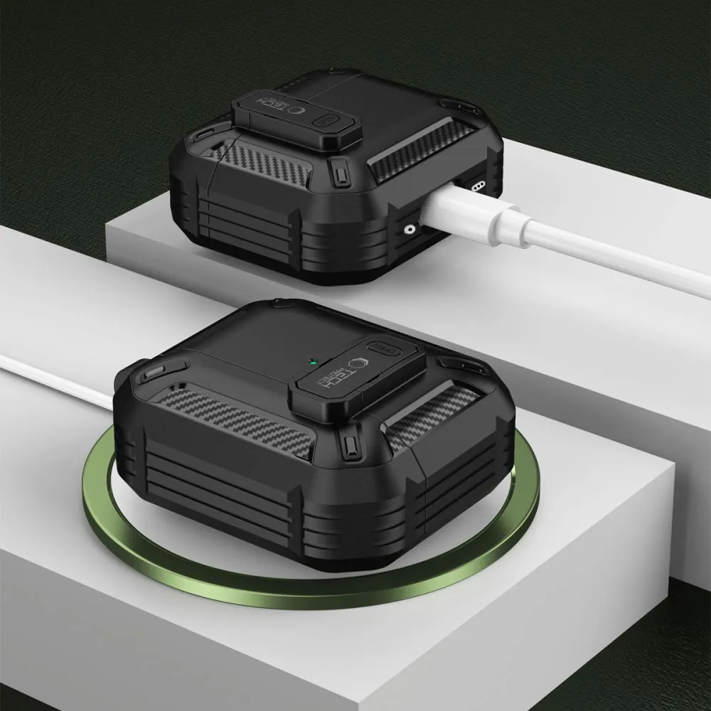 Apple AirPods 4 Aizsargvāciņi un maciņi  TECH-PROTECT CARBONOX