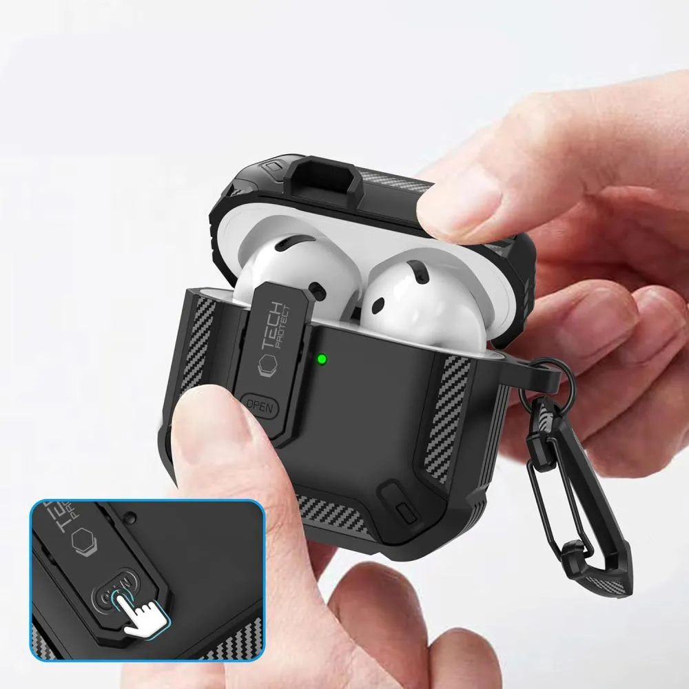 Apple AirPods 4 Aizsargvāciņi un maciņi  TECH-PROTECT CARBONOX