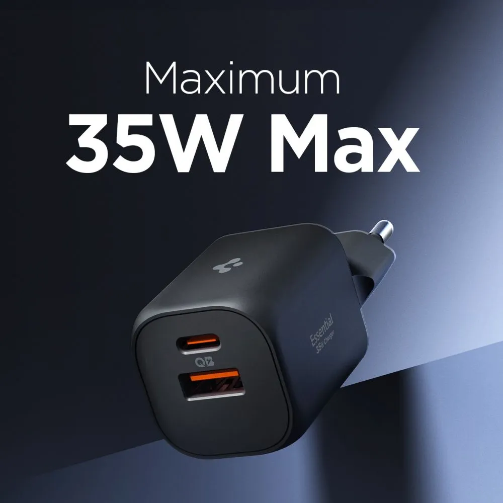  Datu kabeļi SPIGEN ESSENTIAL EE352EU 2-PORT NETWORK CHARGER 35W Viedierīču 