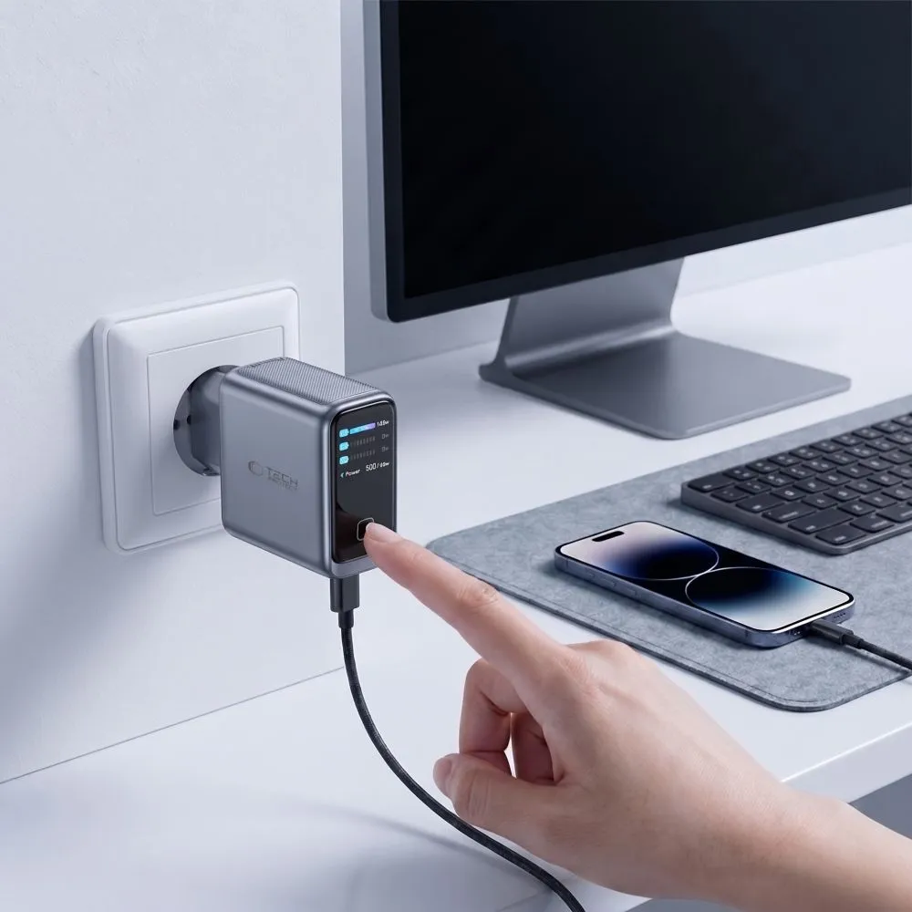  Datu kabeļi TECH-PROTECT POWERVISION NC100W-GAN 3-PORT NETWORK CHARGER PD 100W / QC3.0 Viedierīču 