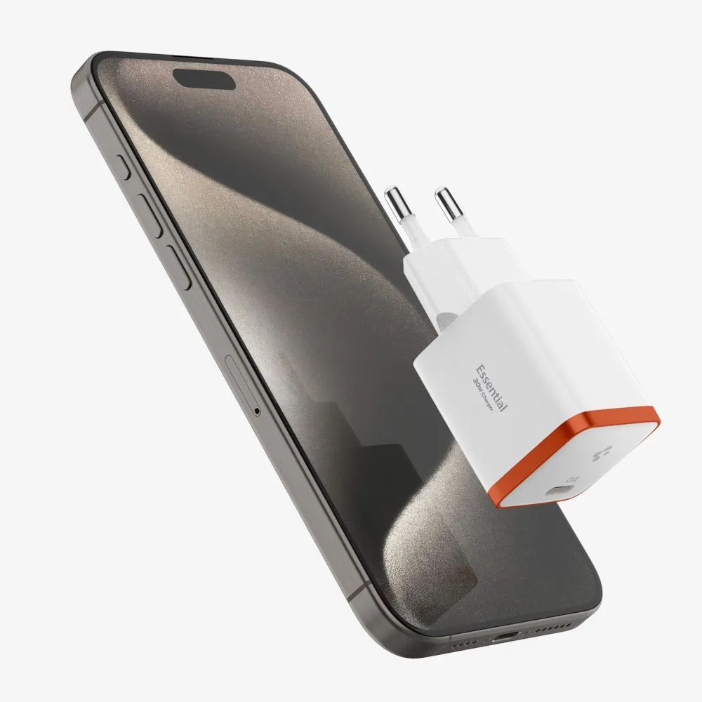  Datu kabeļi SPIGEN EE301EU ARCSTATION ESSENTIAL CHARGER 30W  balts