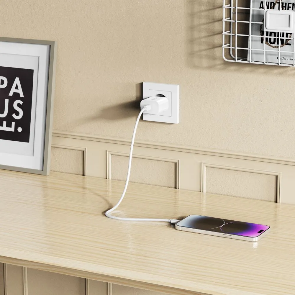  Datu kabeļi TECH-PROTECT NC20W 1-PORT NETWORK CHARGER PD20W + LIGHTNING CABLE  balts